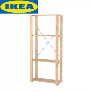 Стеллаж деревянный Хей в сборе 78х30х120 (с полками из реек) 033.02.35