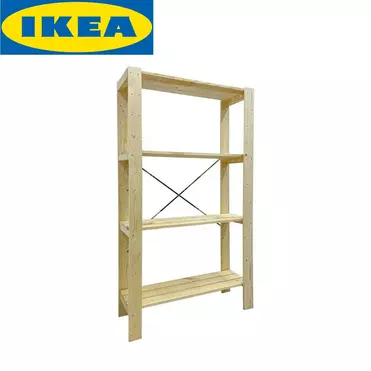   Стеллаж массив сосны Хей в сборе 78х50х120 (с полками из реек) 037.02.35  