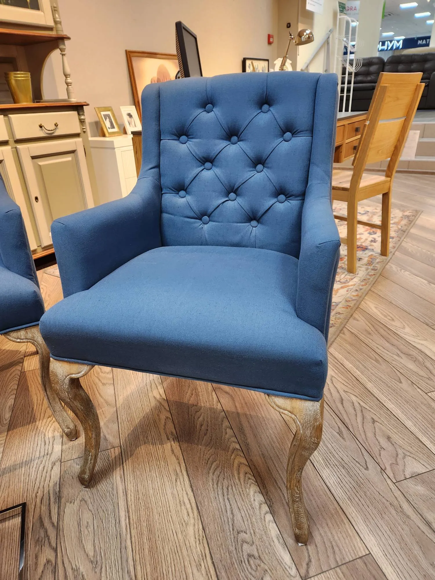 Кресло голубое массив Deron Blue (выставочный образец)