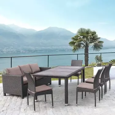 Комплект плетеной мебели  Афродита   Brown (8+1)  