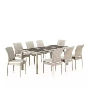 Комплект плетеной мебели  Афродита     Latte (8+1) + подушки  