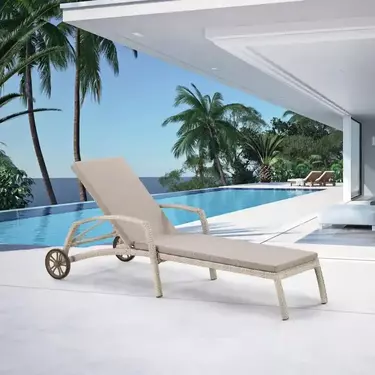 Шезлонг-лежак  Афродита   плетеный Latte с матрасом  