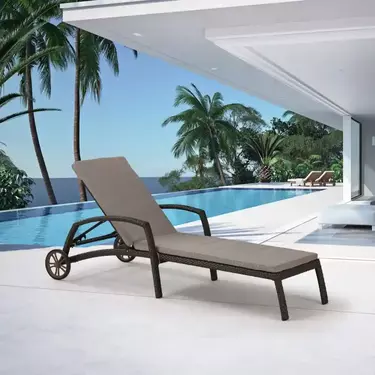 Шезлонг-лежак плетеный  Афродита   Brown с матрасом  