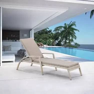 Шезлонг-лежак плетеный  Афродита   Latte с матрасом  