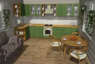 Кухня Весури лак/олива