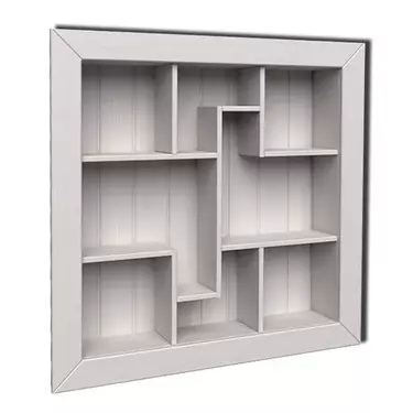 Настенный стеллаж деревянный Граверса Бейли белый воск