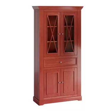 Шкаф для посуды Форест широкий 4 двери 1 ящик Махагон