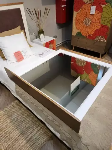 Зеркало массив сосны Брусно (с полкой) большое (выставочный образец)