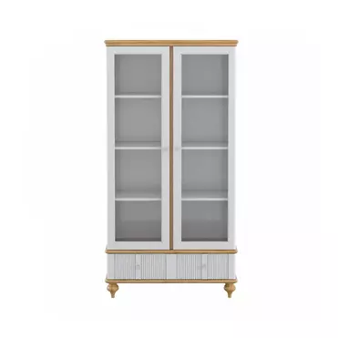 Витрина с ящиком белая "Рандеву" 221 (белый лак/антик-24)