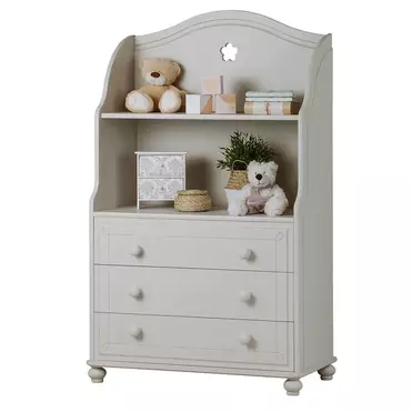 Стеллаж с полками и ящиками белый Бетти №5