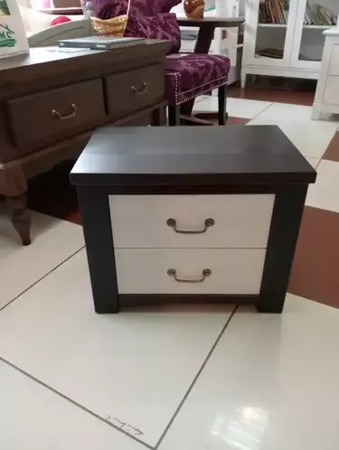 Тумба прикроватная Ярви белая/орех (выставочный образец)