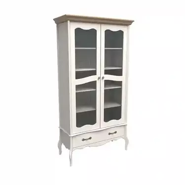 Витрина деревянная ЛеБо 2-дверная Бежевый воск/Антик