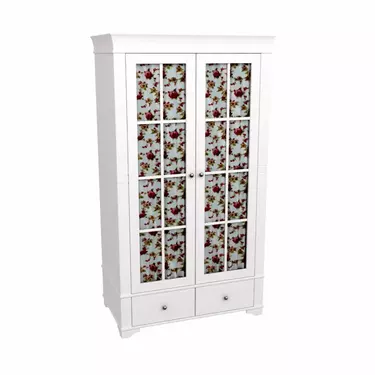 Шкаф Бейли 2-ств со стеклянными дверями белый воск