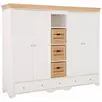 Шкаф 5 дверный с 4 глухими дверями и полками белый воск/антик