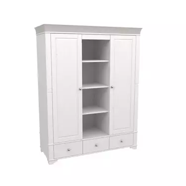 Шкаф Бейли 2-мя глухими дверями и полками белый воск/антрацит