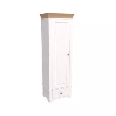 Шкаф 1-дверный Бейли белый воск/антик