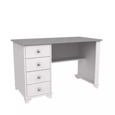 Стол Бейли письменный с 4-я ящиками белый воск/антрацит