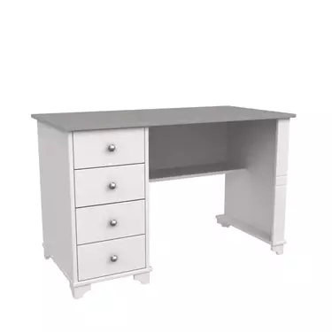 Стол Бейли письменный с 4-я ящиками белый воск/антрацит