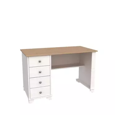 Стол Бейли письменный с 4-я ящиками белый воск/антик