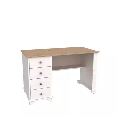 Стол Бейли письменный с 4-я ящиками белый воск/антик