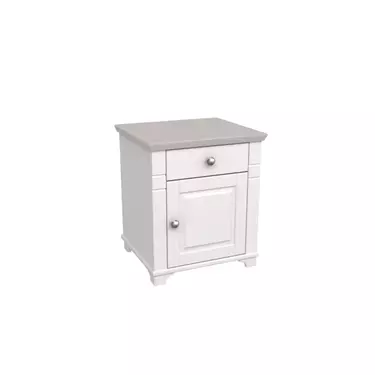 Тумба прикроватная Бейли белый воск/антрацит