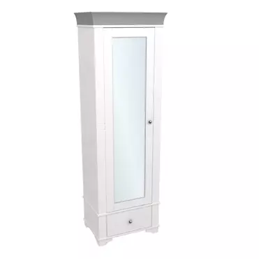 Шкаф 1-дверный с зеркалом Бейли белый воск/антрацит