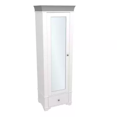 Шкаф 1-дверный с зеркалом Бейли белый воск/антрацит