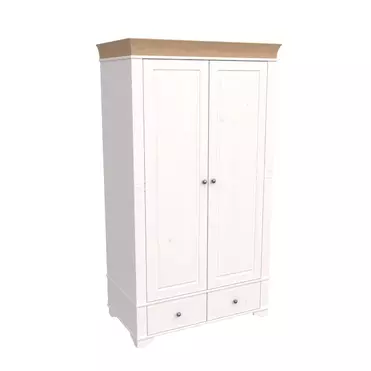 Шкаф 2х дверный Бейли белый воск/антик