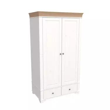 Шкаф 2х дверный Бейли белый воск/антик