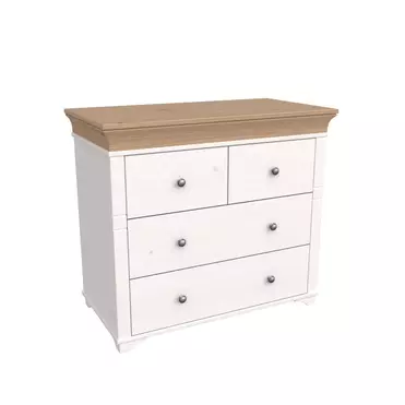 Комод Бейли с 4 ящиками белый воск/антик