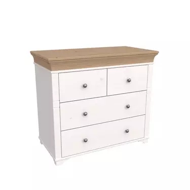 Комод Бейли с 4 ящиками белый воск/антик