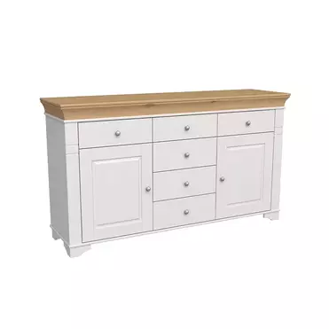 Комод Бейли с 2 дверками и 6 ящиками белый воск/антик