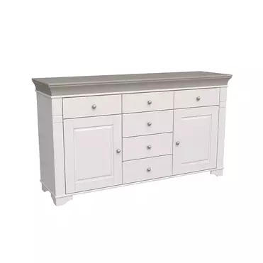 Комод Бейли с 2 дверками и 6 ящиками белый воск/антрацит