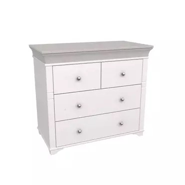 Комод Бейли с 4 ящиками белый воск/антрацит