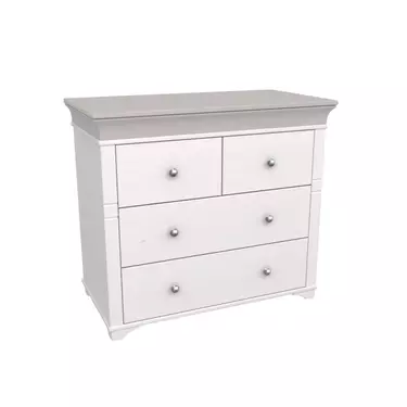 Комод Бейли с 4 ящиками белый воск/антрацит