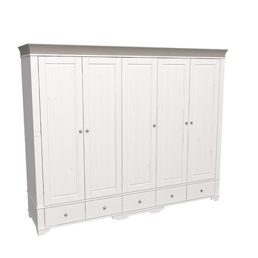 Шкаф 5 дверный с 5 глухими дверями белый воск/антрацит