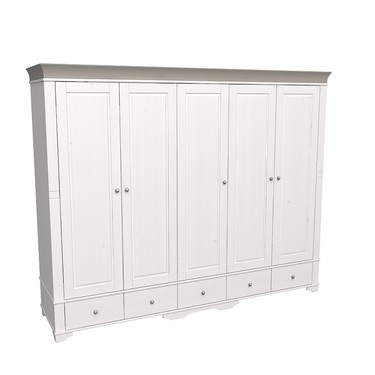 Шкаф 5 дверный с 5 глухими дверями белый воск/антрацит