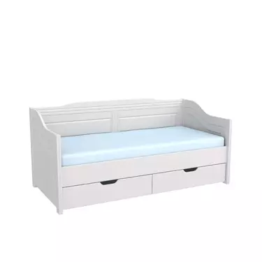 Кровать диван массив сосны Бейли 900х2000 с ящиками белый воск