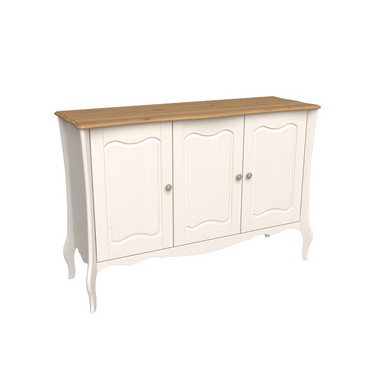 Комод Лебо с тремя дверками Бежевый воск/Антик