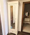 Шкаф массив сосны Бейли 1-ств с зеркалом белый воск
