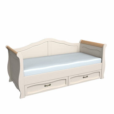 Кровать диван 2 ящика Лебо 90*200 Бежевый воск/Антик