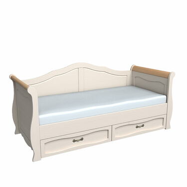 Кровать диван 2 ящика Лебо 90*200 Бежевый воск/Антик