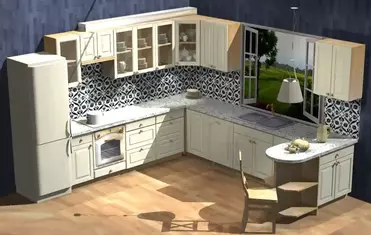 Кухня Весури 2800 лак/слоновая кость