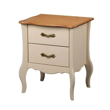 Тумба Лебо прикроватная 2 ящика Бежевый воск/Антик