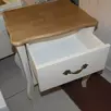 Тумба Лебо прикроватная 2 ящика Бежевый воск/Антик