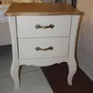 Тумба Лебо прикроватная 2 ящика Бежевый воск/Антик
