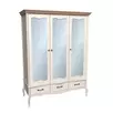 Шкаф Лебо 3-дверный с 3 зеркалами Бежевый воск/Антик