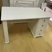 Стол массив сосны Бейли письменный с 4-я ящиками белый воск
