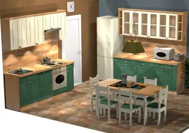 Кухня Весури лак/олива/слоновая кость