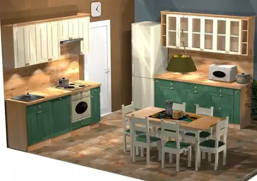 Кухня Весури лак/олива/слоновая кость